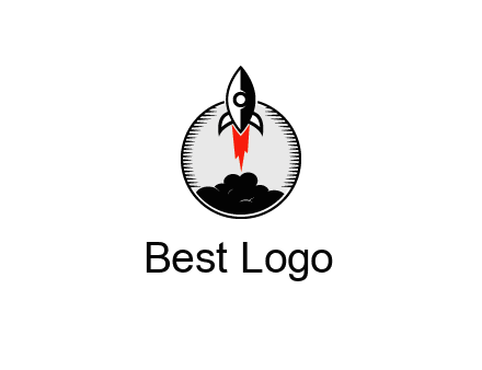 rocket launching logo