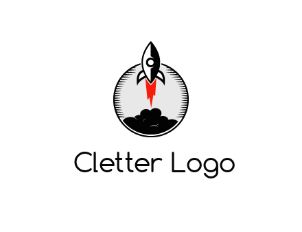 rocket launching logo