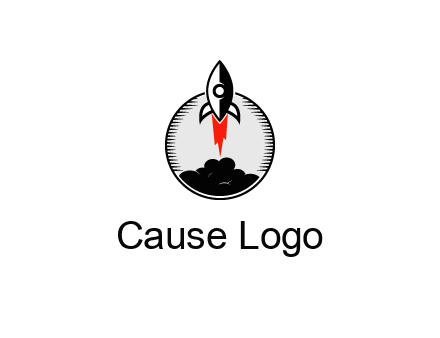 rocket launching logo