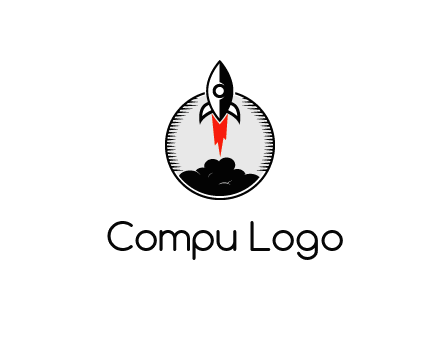 rocket launching logo
