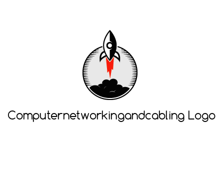 rocket launching logo