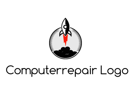 rocket launching logo