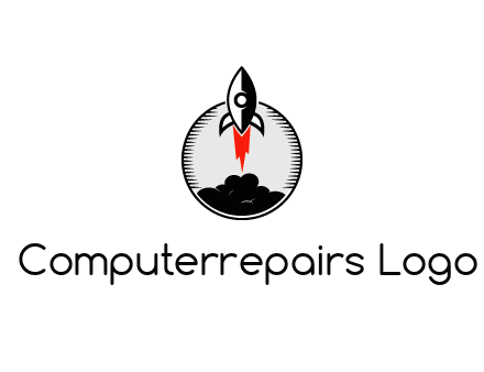 rocket launching logo