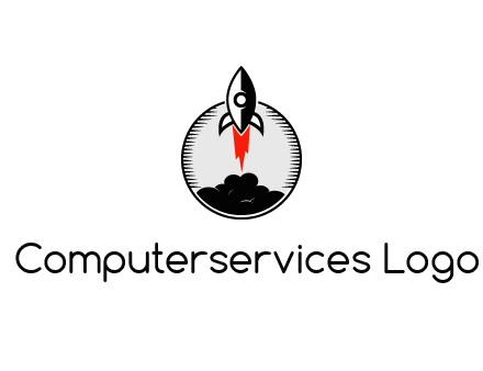rocket launching logo
