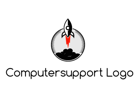 rocket launching logo