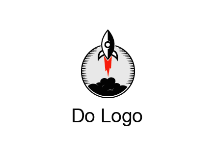 rocket launching logo