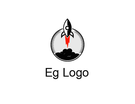 rocket launching logo