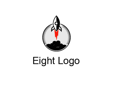 rocket launching logo