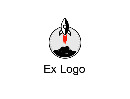 rocket launching logo
