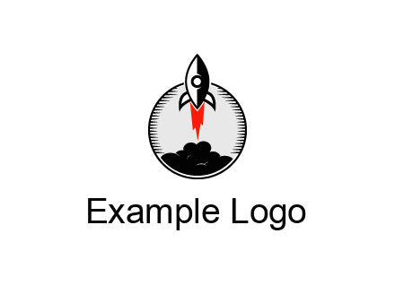 rocket launching logo