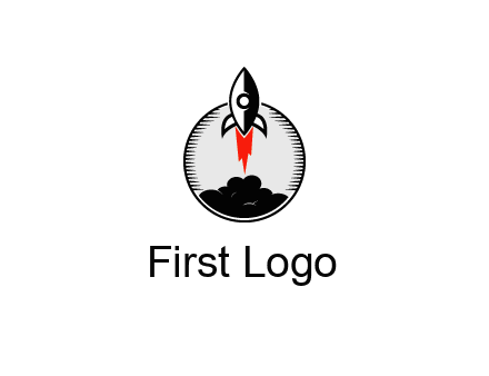 rocket launching logo