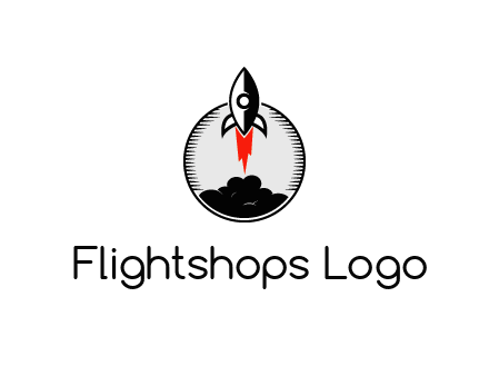 rocket launching logo