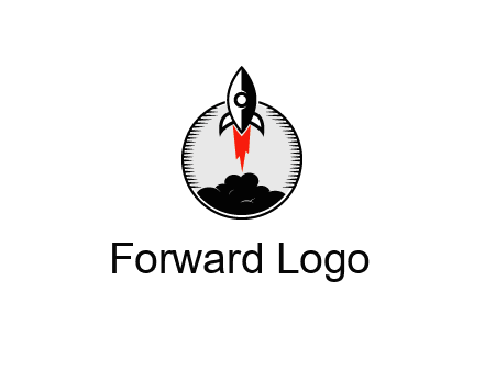 rocket launching logo