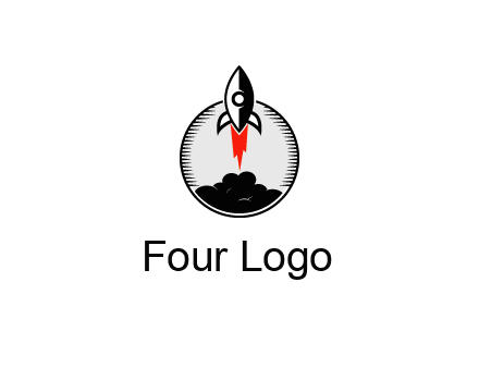 rocket launching logo