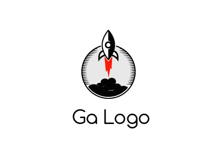 rocket launching logo