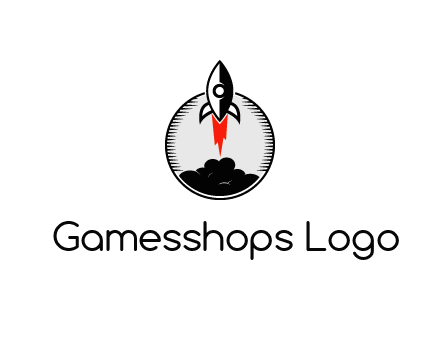 rocket launching logo