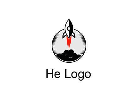 rocket launching logo