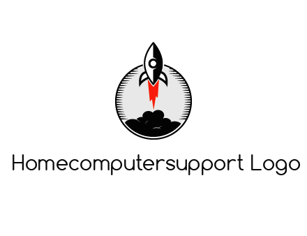 rocket launching logo
