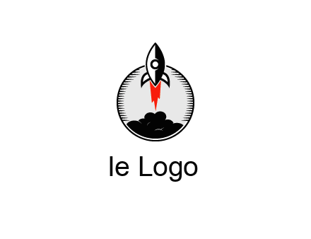 rocket launching logo