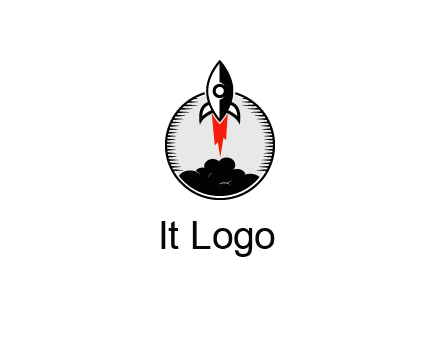 rocket launching logo