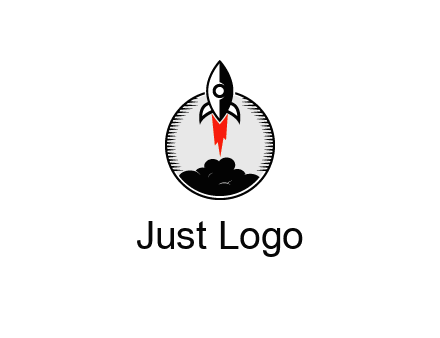 rocket launching logo