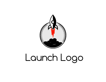 rocket launching logo