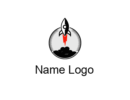 rocket launching logo