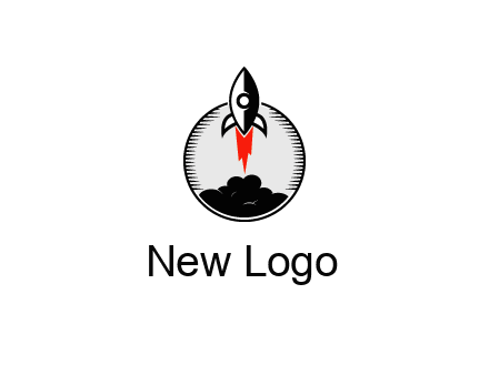 rocket launching logo