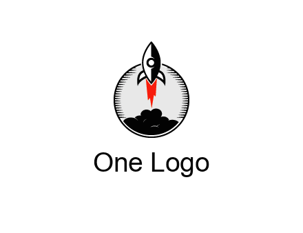 rocket launching logo