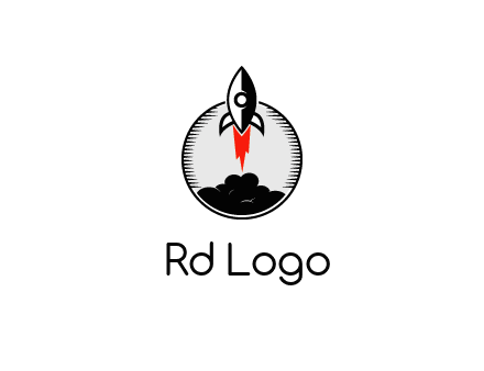 rocket launching logo