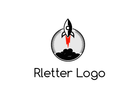 rocket launching logo