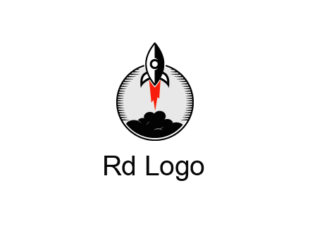 rocket launching logo