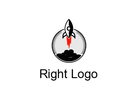 rocket launching logo