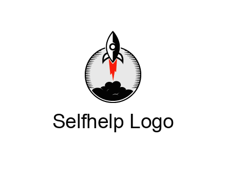 rocket launching logo
