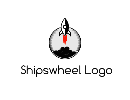 rocket launching logo