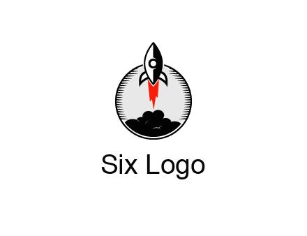 rocket launching logo