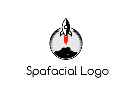 rocket launching logo