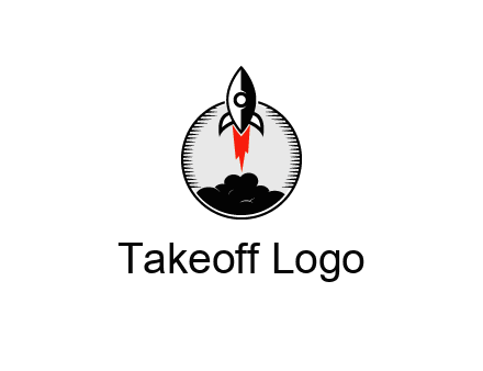 rocket launching logo