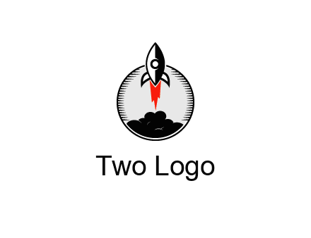 rocket launching logo