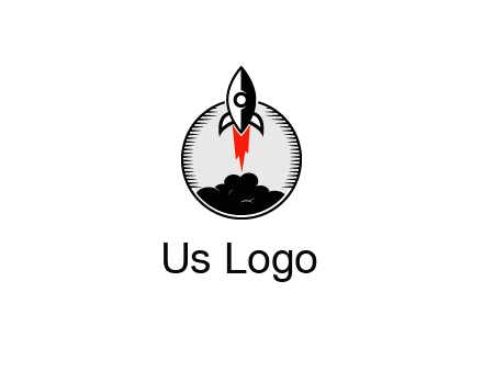 rocket launching logo