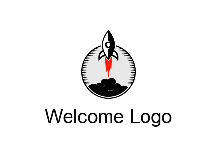 rocket launching logo