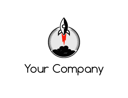 rocket launching logo