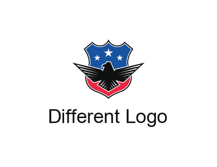 eagle over a badge with the American flag pattern