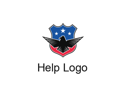 eagle over a badge with the American flag pattern