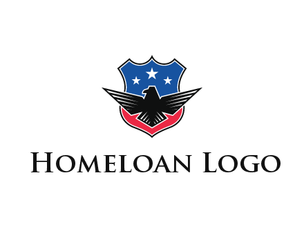 eagle over a badge with the American flag pattern
