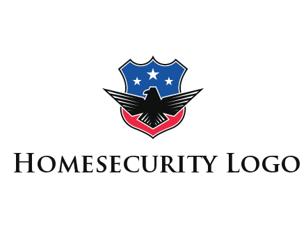 eagle over a badge with the American flag pattern