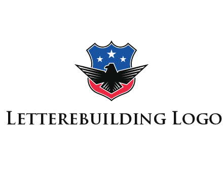 eagle over a badge with the American flag pattern