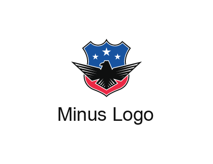 eagle over a badge with the American flag pattern