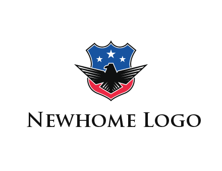 eagle over a badge with the American flag pattern