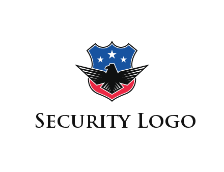 eagle over a badge with the American flag pattern